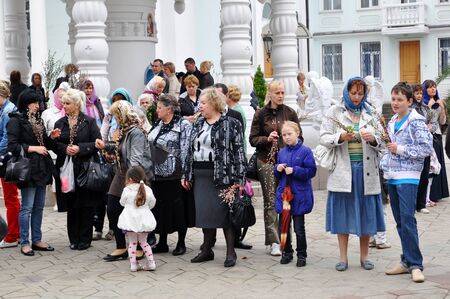 SOCHI, RUSSIA ï¿½ APRIL 15  Parishioners of the Cathedral of Archangel Michael in Sochi celebrate Palm Sunday on May 15, 2012のeditorial素材