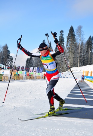 Cup of Russia on biathlon in Sochi on February 10, 2012のeditorial素材