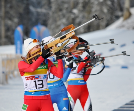 Cup of Russia on biathlon in Sochi on February 10, 2012のeditorial素材