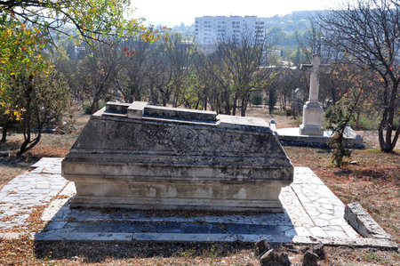 Old tomb of the Brethren Cemetery during the Crimean War, 1853-1856, Sevastopol, Ukraineのeditorial素材