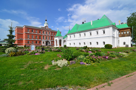 On the territory of the Transfiguration Monastery in Murom, Russia at springの写真素材