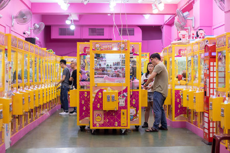 Amusement arcade in Taipei Taiwan.のeditorial素材