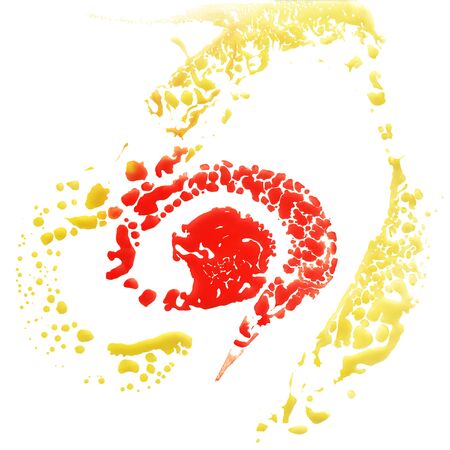 Abstract watercolor painting  Isolated on white の写真素材