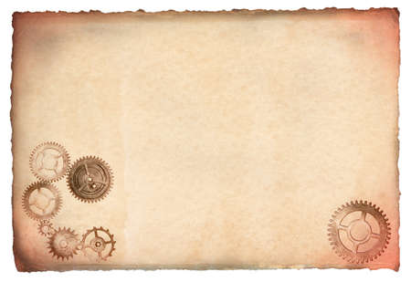 Old hand made paper with burned edges, isolated  Place for copy space の写真素材