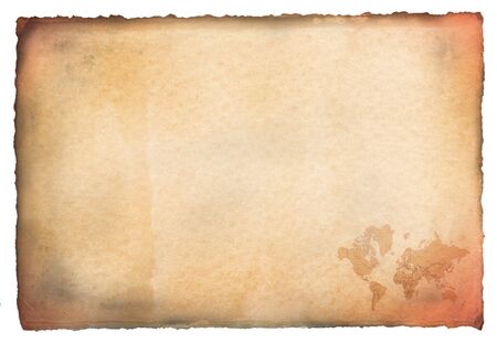 Old hand made paper with burned edges, isolated  Place for copy space の写真素材
