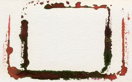 grungy frame on textured watercolor paper.の写真素材