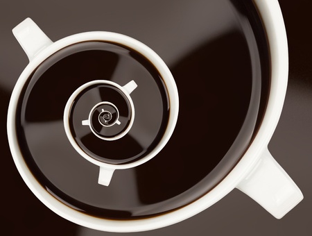 Coffee cup in a swirlの写真素材
