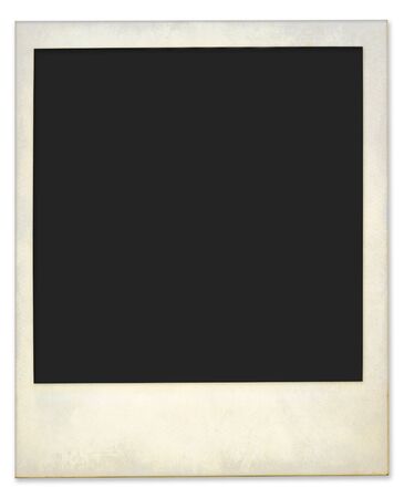 Aged and dirty instant photo frame, isolatedの写真素材