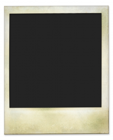 Aged and dirty instant photo frame, isolatedの写真素材