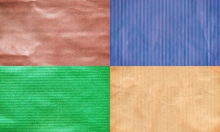 Set of colored lined recycled paper scans, high resolution,の写真素材