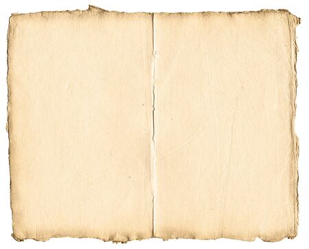 Page of an old book from handmade paper, isolatedの写真素材