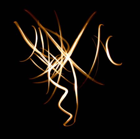 Abstract fiery light painting, not digitaly generatedの写真素材