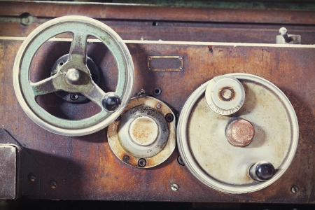 Detail of a rusty vintage industrial machineの写真素材