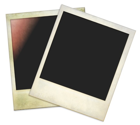 Aged and dirty instant photo frames, isolatedの写真素材