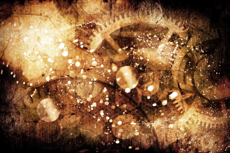 De-focused abstract background with detail of clock cogsの写真素材