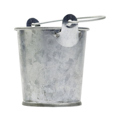 A simple tin bucket, isolatedの写真素材