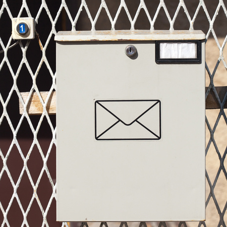 White postal box. Has space for logo or text.の写真素材