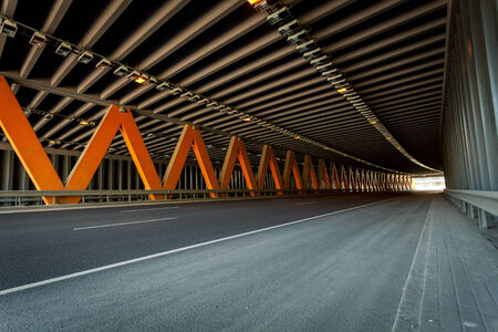 Traffic tunnel shot with wide angleの写真素材