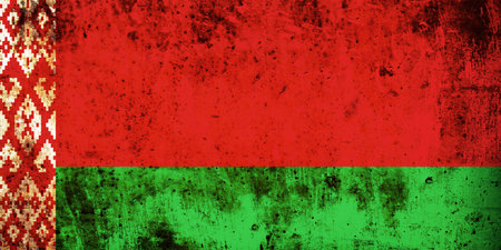 Grunge flag of European country Belarusの写真素材