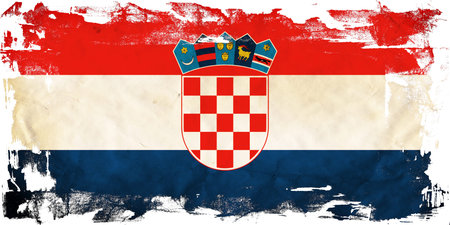 Grunge flag of European country Croatiaの写真素材