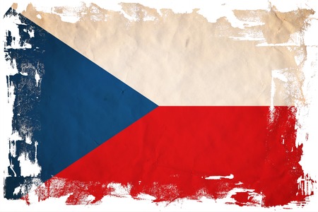 Grunge flag of European country Czechの写真素材