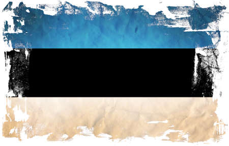 Grunge flag of European country Estoniaの写真素材