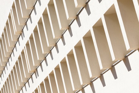 Interesting architectural detail with concrete sunshadesの写真素材