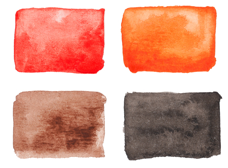 Watercolor squares isolated , hand paintedの写真素材