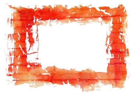 grungy frame on textured watercolor paper.の写真素材