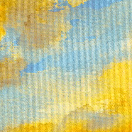 Isolated watercolor on canvas background, hand painted.の写真素材