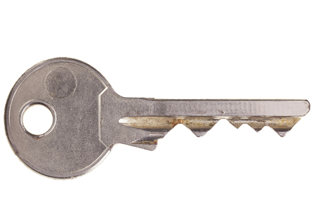 Old key, isolated, great sharpnessの写真素材
