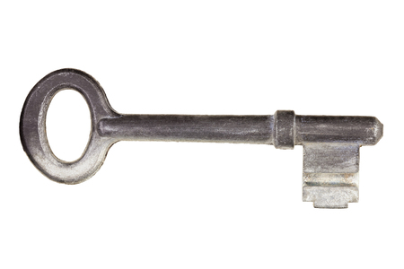 Old key, isolated, great sharpnessの写真素材