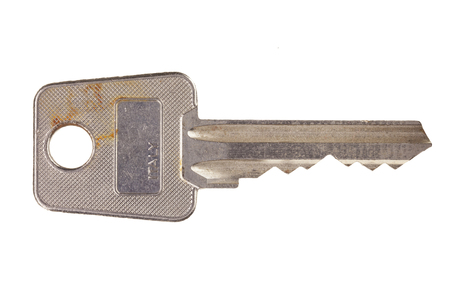 Old key, isolated, great sharpnessの写真素材