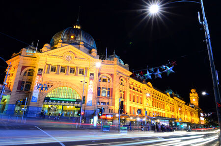 Flinders Street Station in Melbourne Australiaのeditorial素材