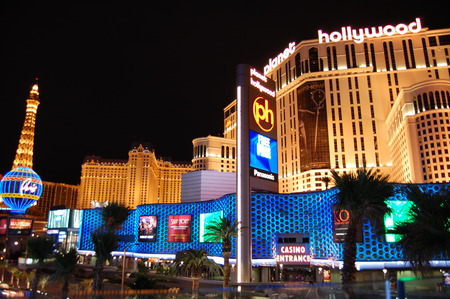 Las Vegas Strip Hotels Casinos Colorful Signsのeditorial素材