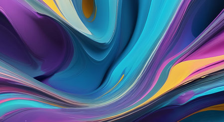 abstract colorful background with smooth lines in blue, purple and yellowの素材