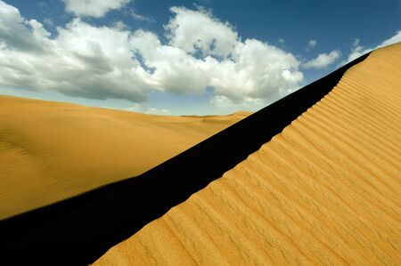 big shadow in a dune of nasca desertの写真素材