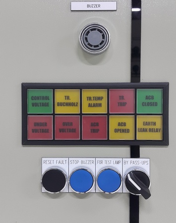 electrical part and accessories in the  control cabinet , control and power distributor,lockout ,tagoutの写真素材