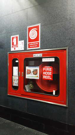 Water equipment  for fire protection system and fire hose reel in building,fire fighting equipmentの写真素材