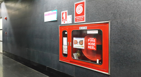 Water equipment  for fire protection system and fire hose reel in building,fire fighting equipmentの写真素材