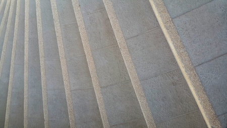Shadow and light of stair way have white wall