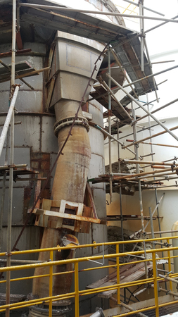 scaffolding platforms for installation insulator tankの写真素材