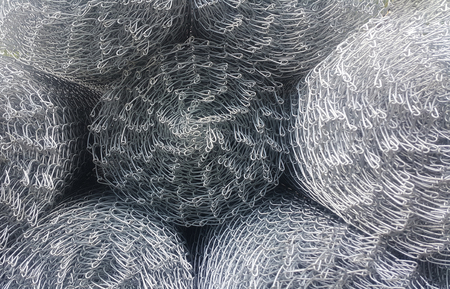 Steel wire mesh skin taxture and taxture detail of surface is identity backgroundの写真素材