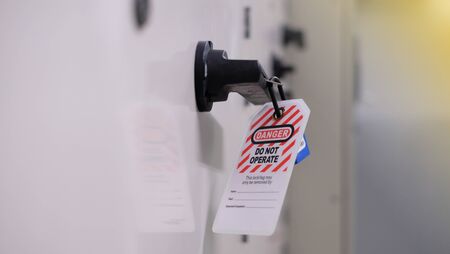 Lock out & Tag out, Lock out station, machine - specific Lock out devices , Lock out for electrical maintenanceの写真素材