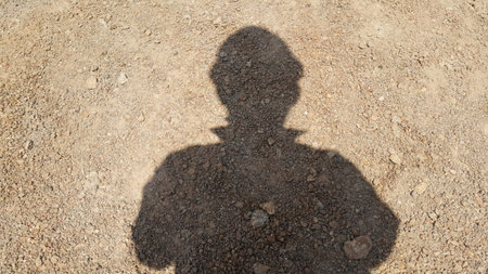 One man shadow on floor background