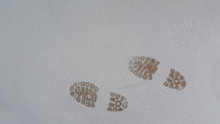 Footprint  taxture on floor and taxture detail of surface is abstract background