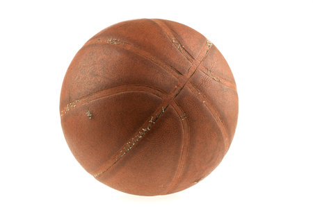 Old basketball isolatedの写真素材