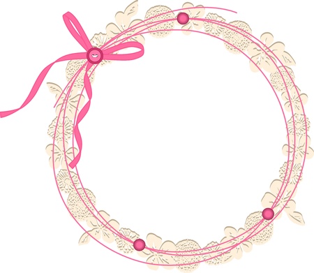 Circle Floral Frameのイラスト素材