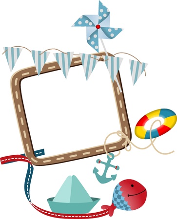 Nautical frame themeのイラスト素材