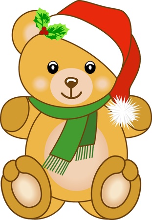 Christmas teddy bearのイラスト素材